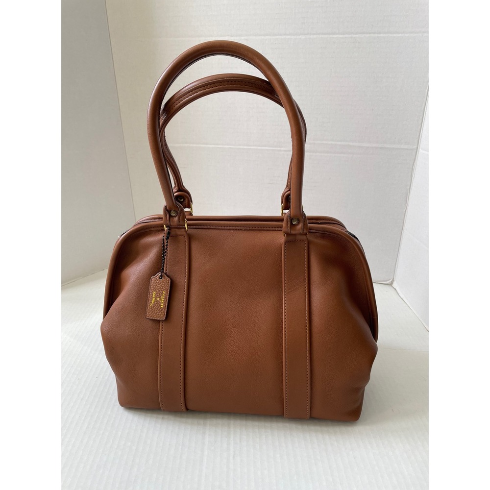 Vintage USA Coach Satchel Caramel 80s with warranty cards!